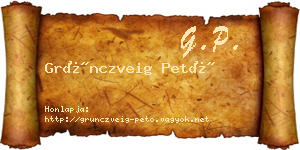Grünczveig Pető névjegykártya